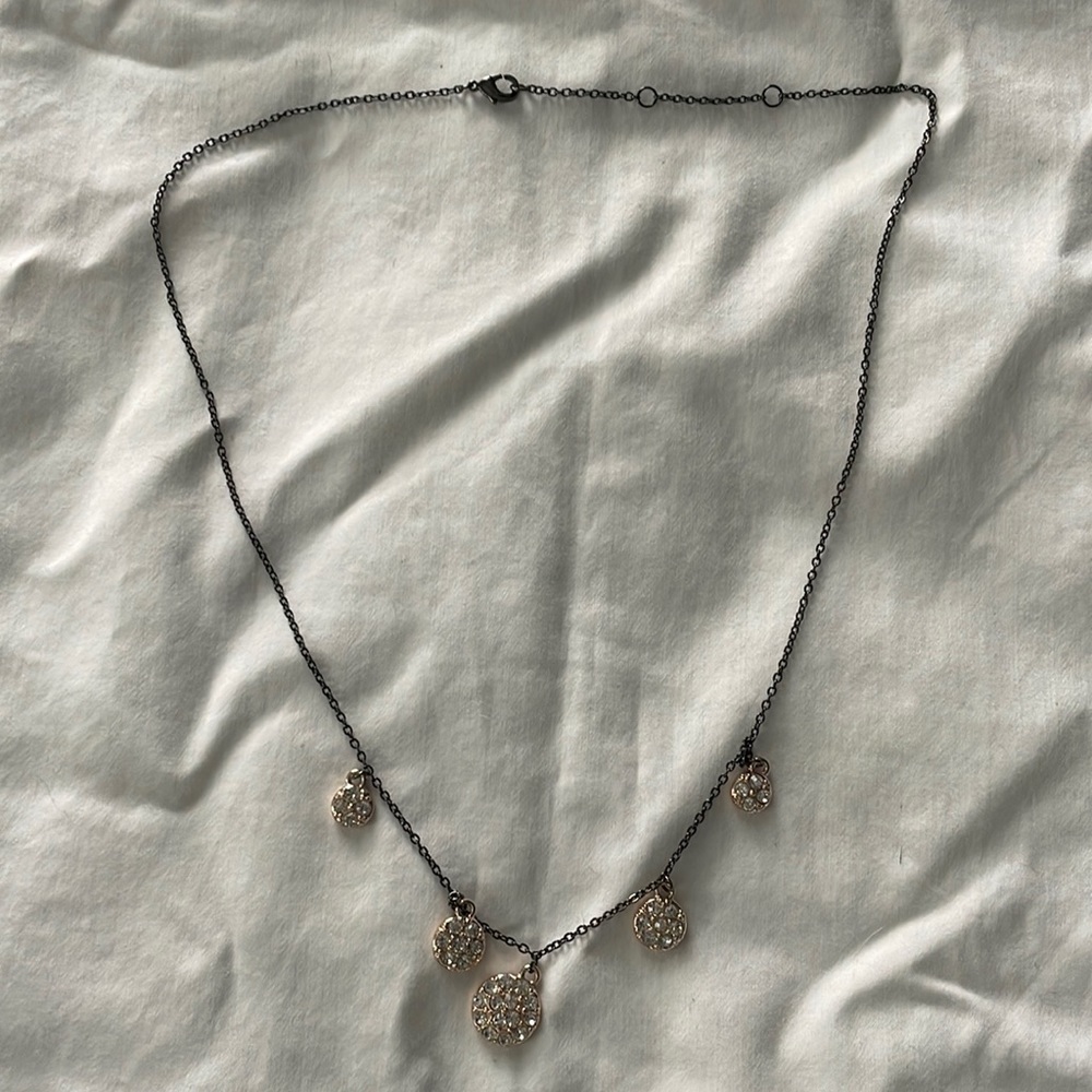 Adjustable Black and rose gold necklace